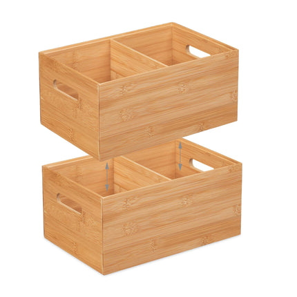 Boîte de rangement 2 compartiments avec poignée