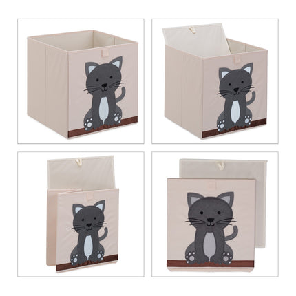 Storage box with cat motif