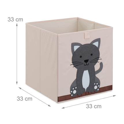 Storage box with cat motif