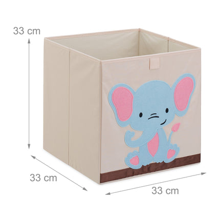 Storage box with elephant motif