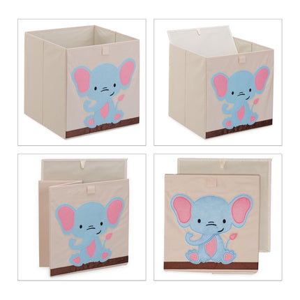 Storage box with elephant motif