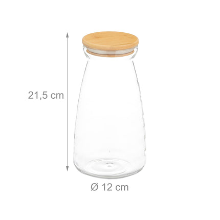 Storage jars with lids in a set of 3