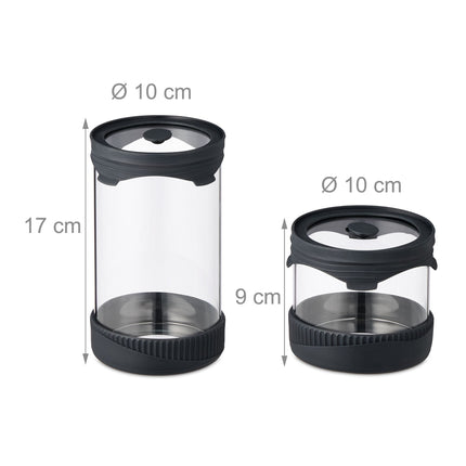 Storage jars with lids set of 3