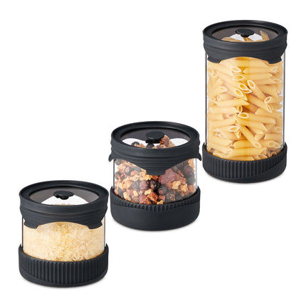 Storage jars with lids set of 3