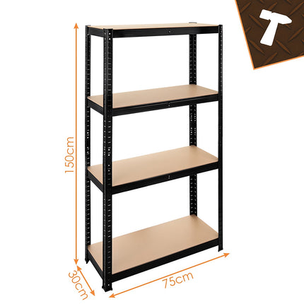 Lagerregal - schwarz 150x75x30 Bigstreen