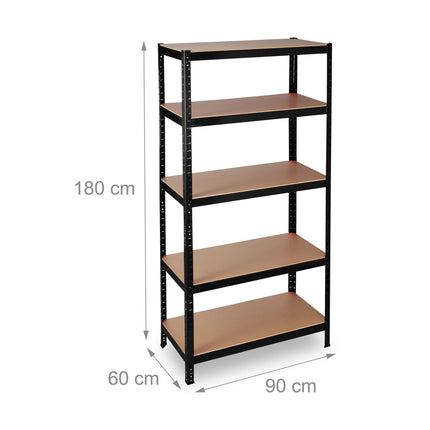 Étagère de rangement 180x90x60 noire
