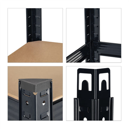 Storage shelf with 4 shelves black
