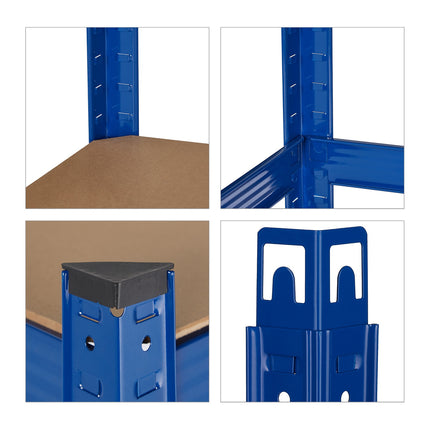 Storage shelf with 4 shelves blue