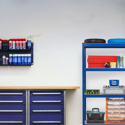 Storage shelf with 4 shelves blue