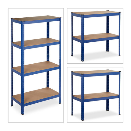 Storage shelf with 4 shelves blue