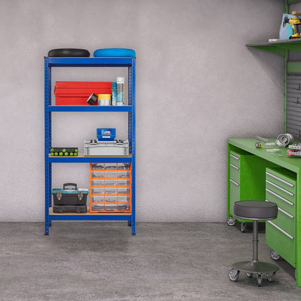 Storage shelf with 4 shelves blue