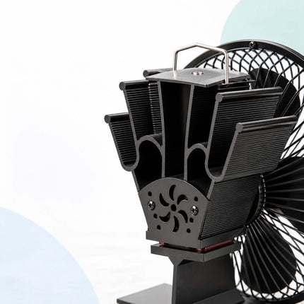 Stove Fan with Safety Guard and 6 Blades, No Mains Power, Black