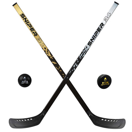 Street Hockey Set, 2 Sticks 87 cm, Ball & Puck