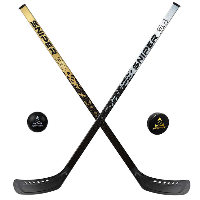 Street Hockey Set, 2 Schläger 87 cm, Ball & Puck