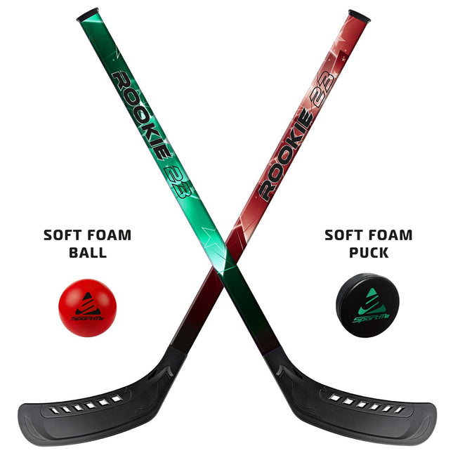 Street-Hockey-Set für Kinder, 2er-Pack Schläger, 60 cm
