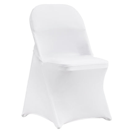 Stretch Spandex Folding Chair Covers, White, 50-Pack