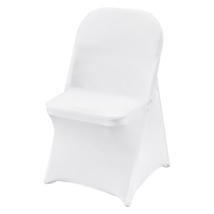 Stretch Spandex Folding Chair Covers, White, 50-Pack
