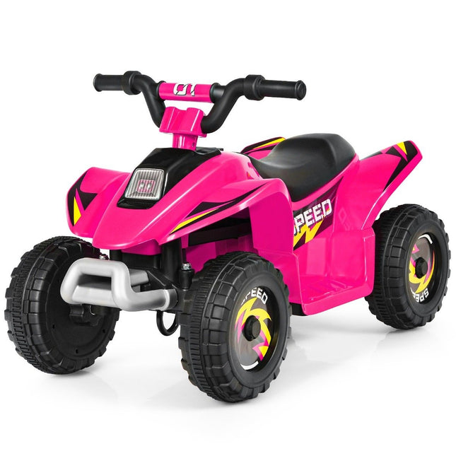 Kinderwagen Mini Elektro Quad 6V Batteriebetriebenes Quad 2,8-4,6km/h Rosa