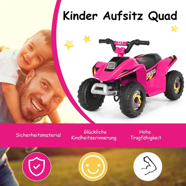 Kinderwagen Mini Elektro Quad 6V Batteriebetriebenes Quad 2,8-4,6km/h Rosa