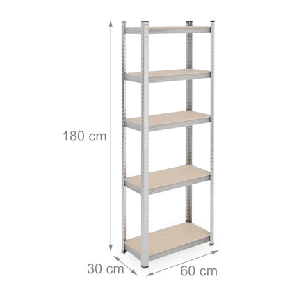 Stabiles Regal mit 5 Ebenen, 2er-Set