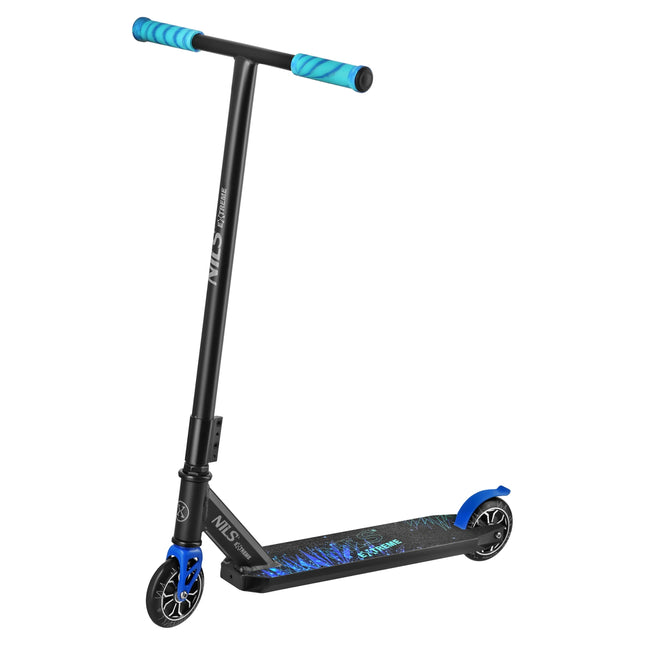 Freestyle koloběžka, PU kolečka 110mm, ABEC-7, grafika modrý lev