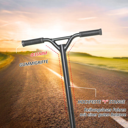 Kick Stunt Scooter, 360°-Lenkung, Gummigriff, Gold