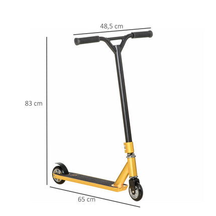 Kick Stunt Scooter, 360°-Lenkung, Gummigriff, Gold