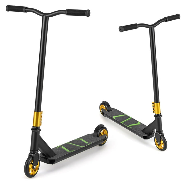 Stunt-Scooter mit 360-Grad-Lenkung &amp; PU-Rädern &amp; Aluminium-Deck Stunt-Scooter Fun-Scooter Schwarz