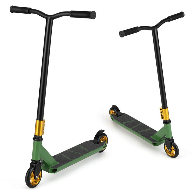 Stunt-Scooter mit 360-Grad-Lenkung &amp; PU-Rädern &amp; Aluminium-Deck Stunt-Scooter Fun Scooter Grün
