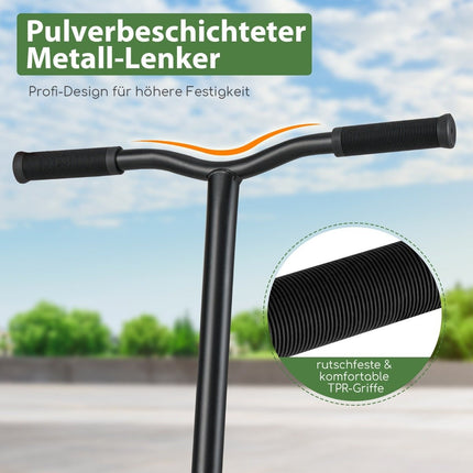 Stunt-Scooter mit 360-Grad-Lenkung &amp; PU-Rädern &amp; Aluminium-Deck Stunt-Scooter Fun Scooter Grün
