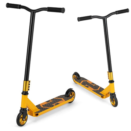 Stunt-Scooter mit 360-Grad-Lenkung &amp; PU-Rädern &amp; Aluminium-Deck Stunt-Scooter Fun-Scooter Gelb