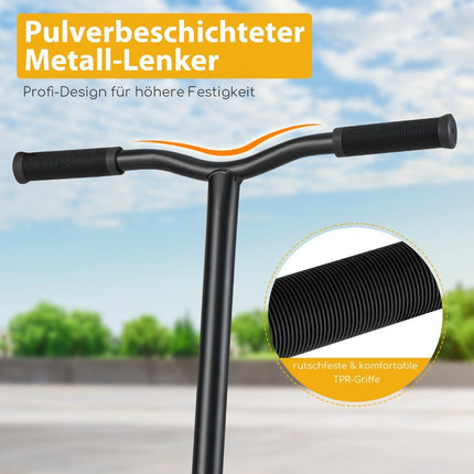 Stunt-Scooter mit 360-Grad-Lenkung &amp; PU-Rädern &amp; Aluminium-Deck Stunt-Scooter Fun-Scooter Gelb