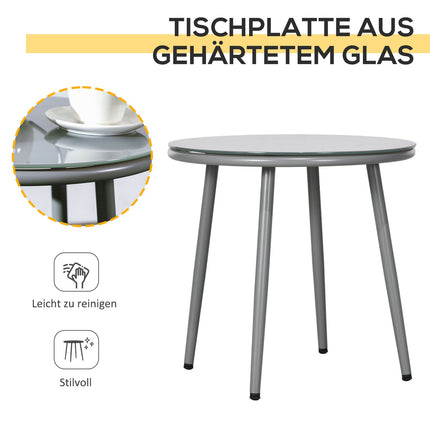 Outdoor seating - 2 chairs, coffee table, steel frame