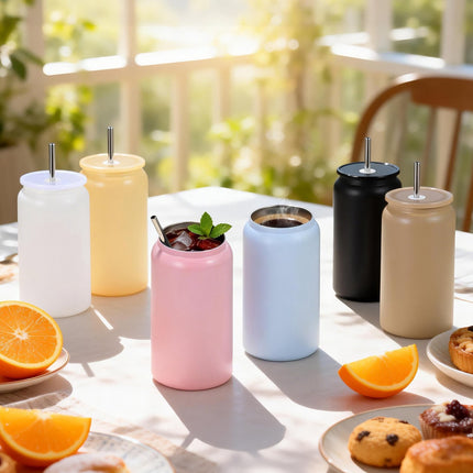 Sublimation Tumblers, 12-Pack 16 oz, Lids and Straws