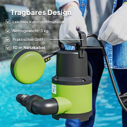Submersible Water Pump with Float Switch, 400W, 9000L/h
