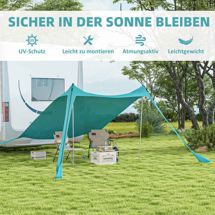 Wasserdichtes Sonnensegel mit UV-Schutz, 2,15x2x2M himmelblau