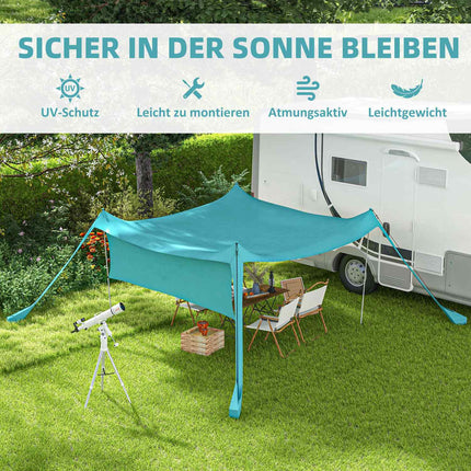Wasserdichte Sonnenschutzmarkise für den Dachhimmel, 3x3x2M Mit Stahlstangen