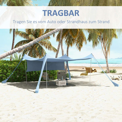 Wasserdichte Bildschirmmarkise, Stahlstangen, Tasche – Blau