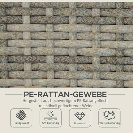 Verstellbare Sonnenliege aus Polyrattan mit Kissen, klappbares 2-in-1-Design