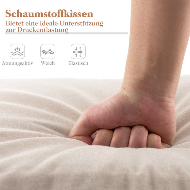 Sonnenliegen-Auflagen-Set, Beige, 182x59x4.5 cm, 2er-Pack