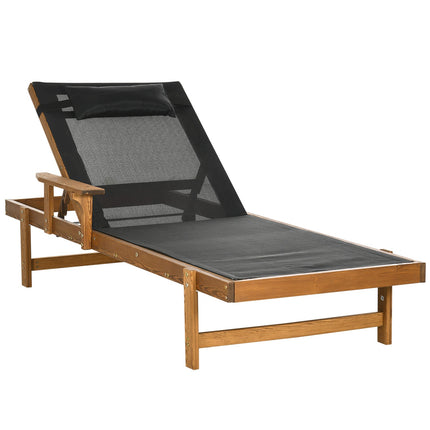 Verstellbare Sonnenliege für den Garten, 85x200 cm, 120 kg Tragkraft
