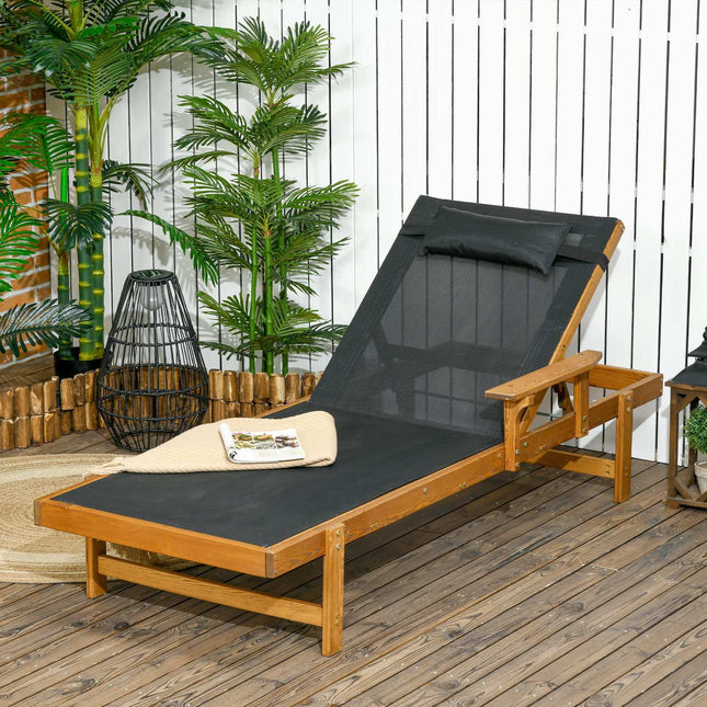 Verstellbare Sonnenliege für den Garten, 85x200 cm, 120 kg Tragkraft