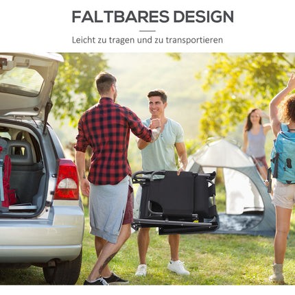 Klappbare Sonnenliege mit Kissen, schwarzes Metall & Oxford-Gewebe