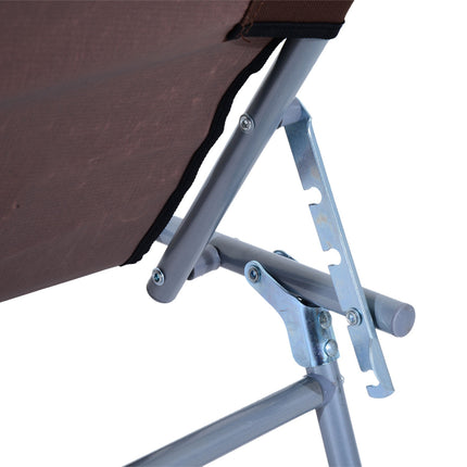 Klappbarer Liegestuhl mit Sonnenschutz, braun, 187x58x36 cm
