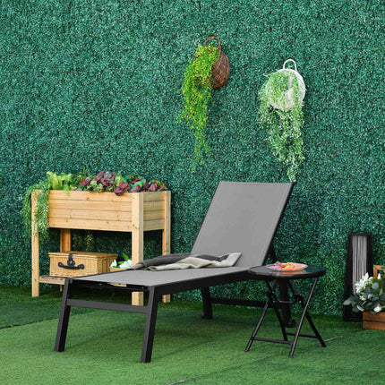 Ligstoel Tuinligstoel 5 Treden Rugleuning Aluminium Grijs 169 X 65 X 102 Cm