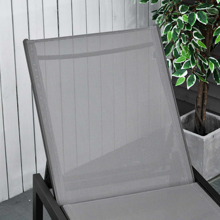 Ligstoel Tuinligstoel 5 Treden Rugleuning Aluminium Grijs 169 X 65 X 102 Cm