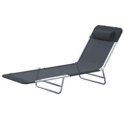 Schwarze Outdoor-Sonnenliege - entspannender Gartenstuhl