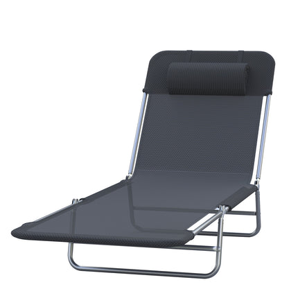 Schwarze Outdoor-Sonnenliege - entspannender Gartenstuhl