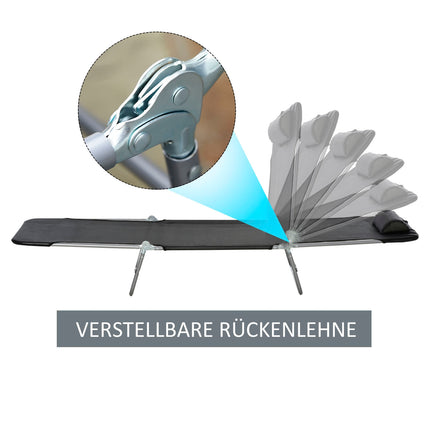 Schwarze Outdoor-Sonnenliege - entspannender Gartenstuhl