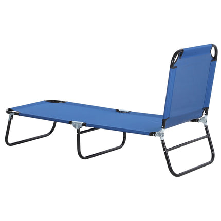 Adjustable sun lounger in steel for garden and balcony, blue